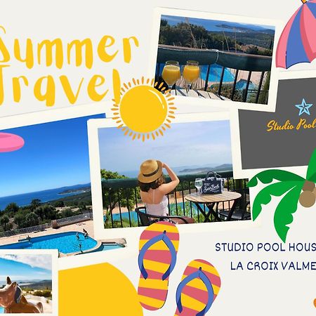 Studio Pool House Vue Mer Panoramique Amazing Sea View Wifi Linge Linen Inclut Aircondition La Croix-Valmer Εξωτερικό φωτογραφία