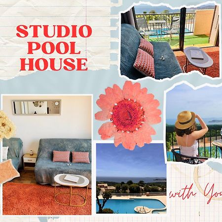 Studio Pool House Vue Mer Panoramique Amazing Sea View Wifi Linge Linen Inclut Aircondition La Croix-Valmer Εξωτερικό φωτογραφία