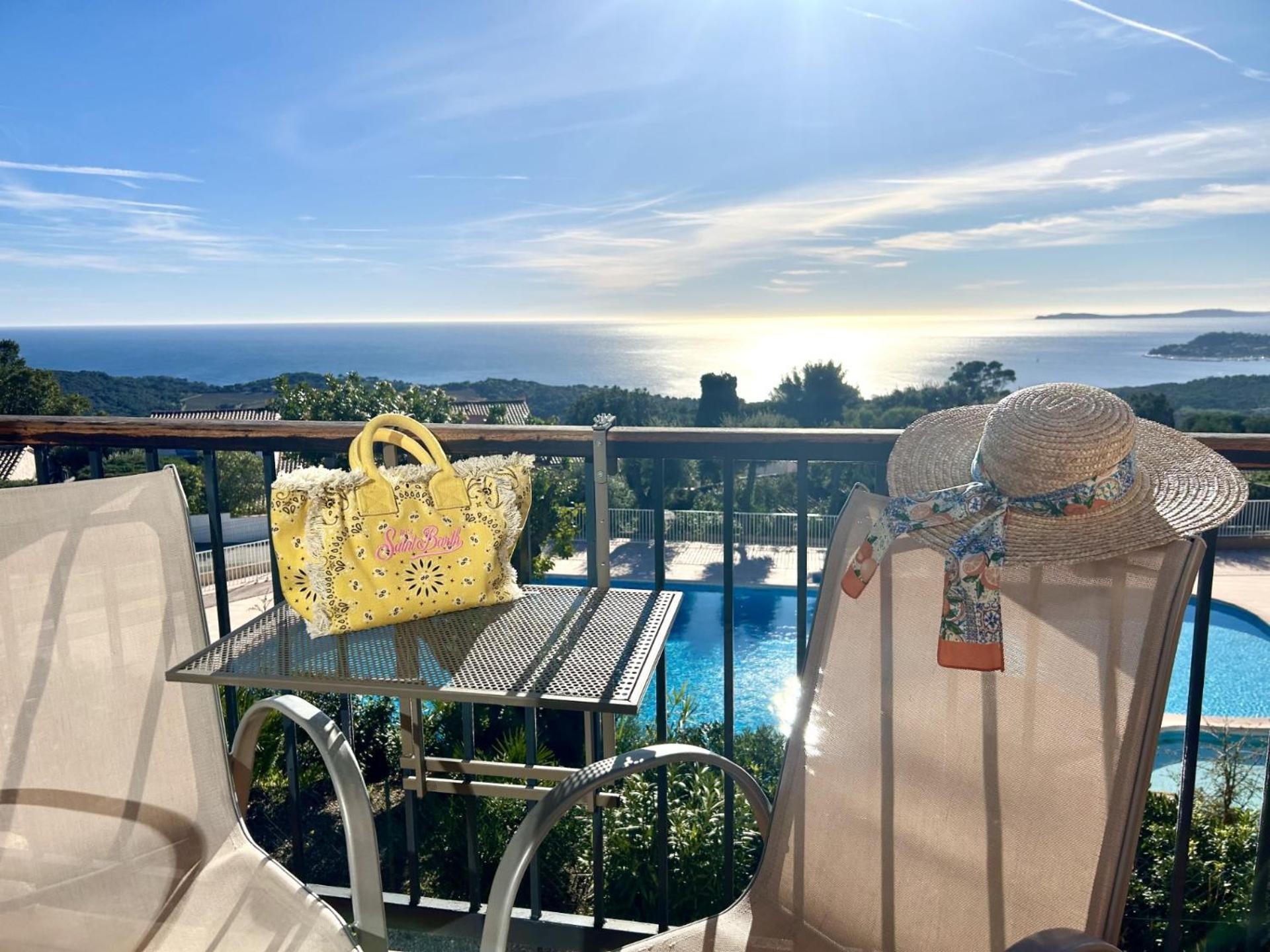 Studio Pool House Vue Mer Panoramique Amazing Sea View Wifi Linge Linen Inclut Aircondition La Croix-Valmer Εξωτερικό φωτογραφία