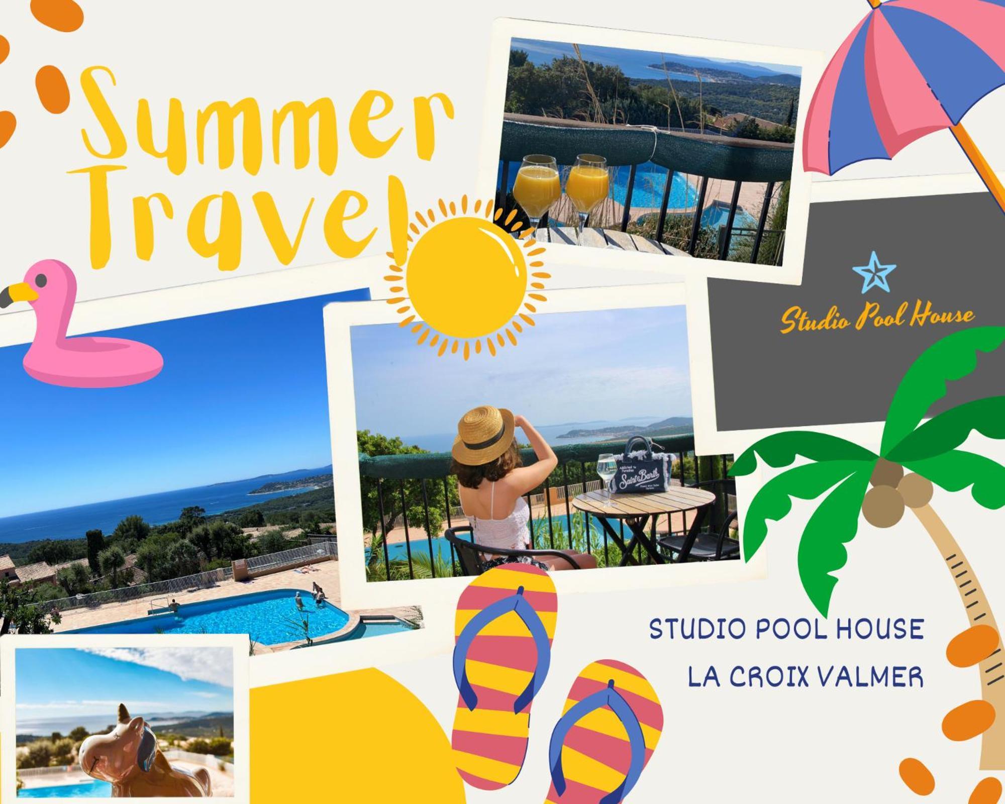 Studio Pool House Vue Mer Panoramique Amazing Sea View Wifi Linge Linen Inclut Aircondition La Croix-Valmer Εξωτερικό φωτογραφία