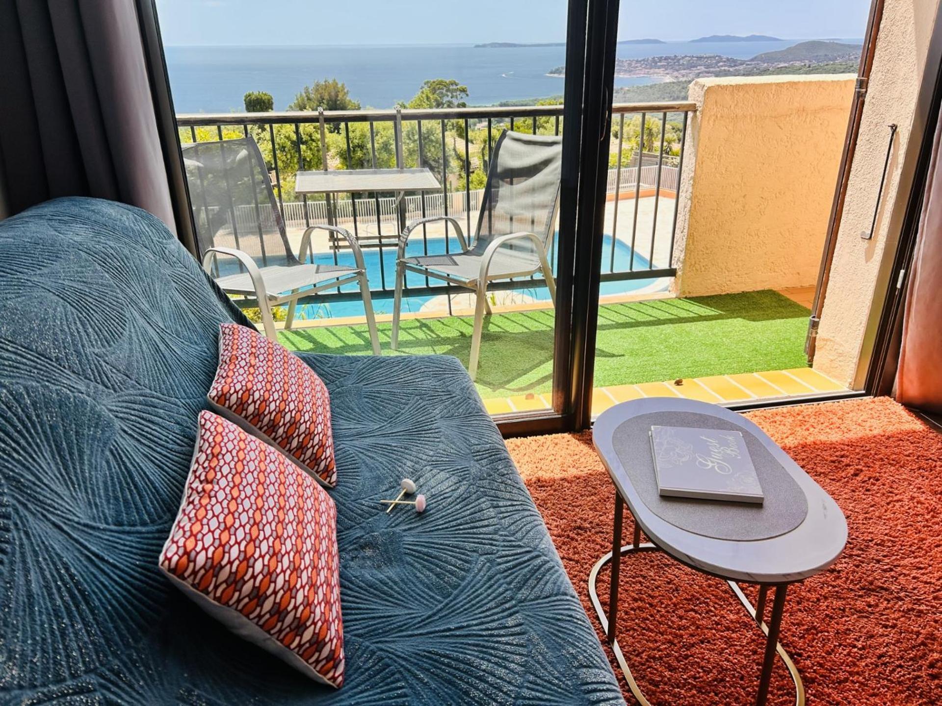 Studio Pool House Vue Mer Panoramique Amazing Sea View Wifi Linge Linen Inclut Aircondition La Croix-Valmer Εξωτερικό φωτογραφία