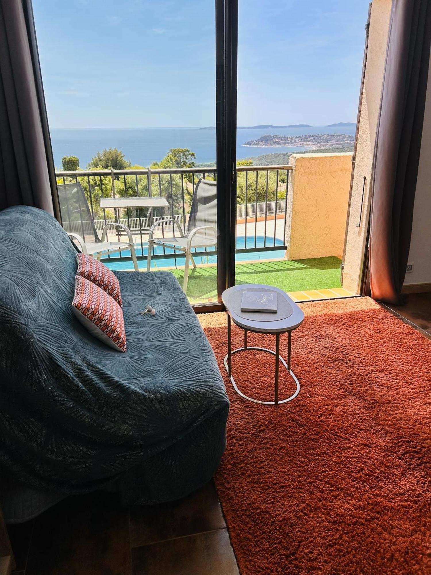 Studio Pool House Vue Mer Panoramique Amazing Sea View Wifi Linge Linen Inclut Aircondition La Croix-Valmer Εξωτερικό φωτογραφία